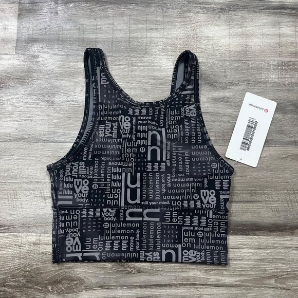 Lululemon Athletic Power Pivot Everlux Tank Top Motif Ombre Black NWT Size 6 - Picture 1 of 7